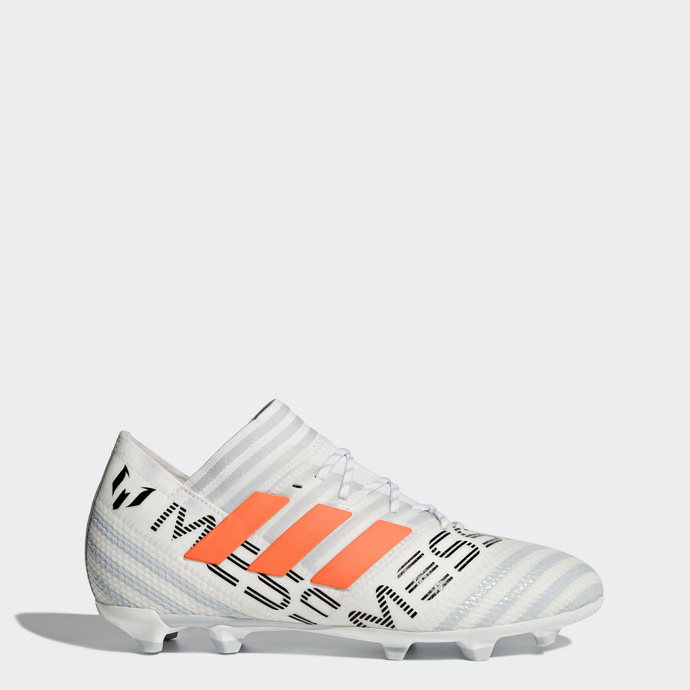 Adidas Nemeziz Messi 17.1 Firm Ground - ποδοσφαιρικα παπουτσια για αγορια - Ασπρα/Πορτοκαλι/Γκρι,Μέγ